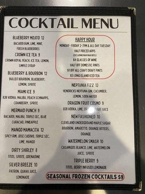 Cocktail Menu