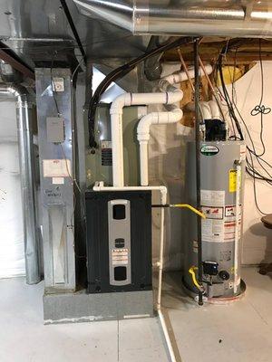 High Efficiency system with high efficiency water heater install.