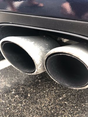 Corroded tailpipe.  They sent pictures of the other tailpipes that weren't corroded.