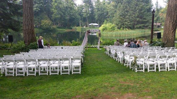 Ceremony seating about to start. Bridal Veil Lake, Columbia River Gorge, September 2018