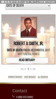 Chris from May Funeral Home was extremely prejudiced, extremely unkind, unsympathetic, rude,  hardened heart,  unprofessional, mean & cruel.