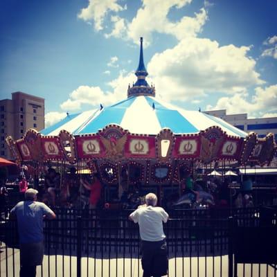 Adorable carousel with an array.of animals: an eagle, a pig, a dolphin,  a deer, a dragon. So diverse!!!