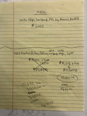 This is the write-up and the sales sheet indicated a purchase for $19576, with a heat pump, which is exactly what is written on the paper.