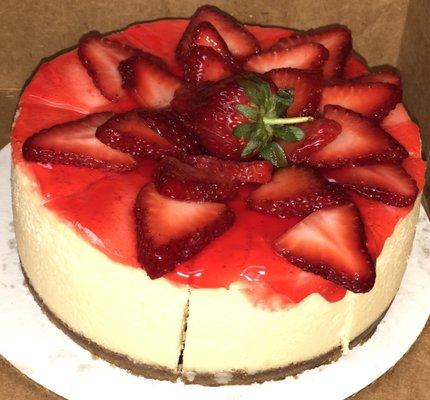 Strawberry cheesecake! Look how thick it is. Delicious!!