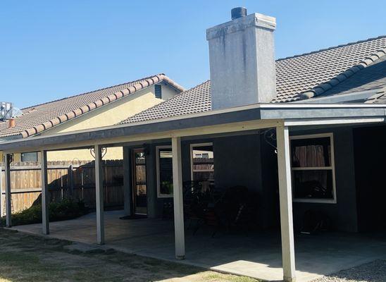 Patio roof was completed.