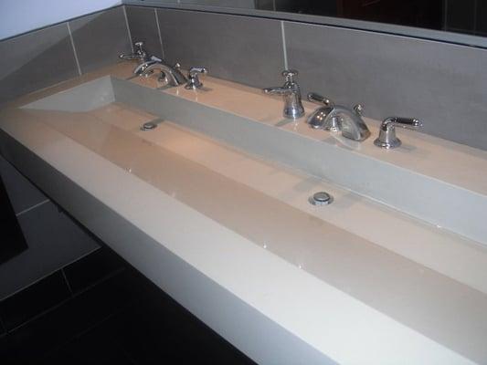 Caesarstone  with integrated trough sink