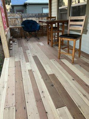 Porch floor decking