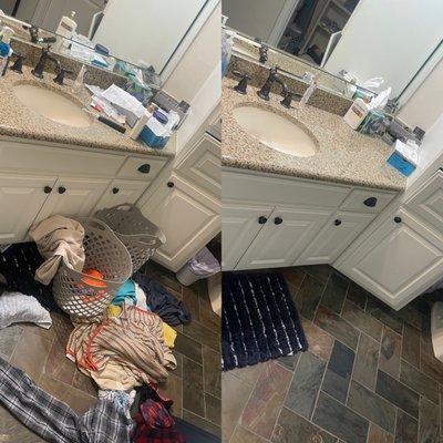 Before and after bathroom