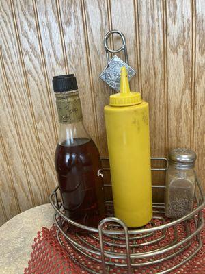 Dirty mustard bottle.