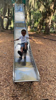 Very clean area for kids to run and slide