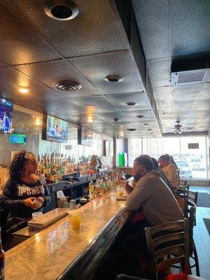 Well stocked old school bar.