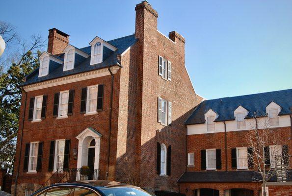 Slate roof maintenance.