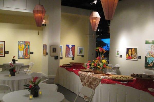 Banquet set up in exhibit gallery