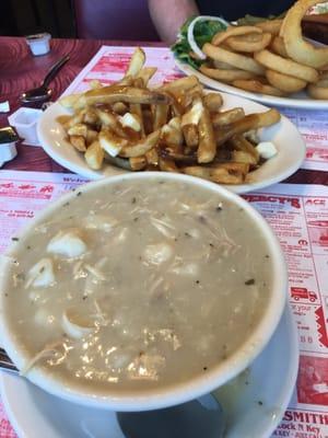 Chicken stew and poutine - this isn't the best photo, but the food is DELICIOUS!!