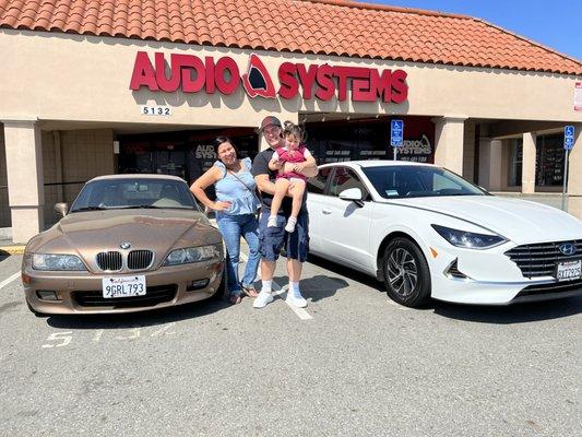 BMW Z3 and Hyundai Sonata Hybrid with audio systems by Audio Systems Montclair, CA