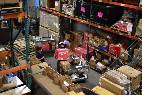 Our warehouse workers are always hard at work!