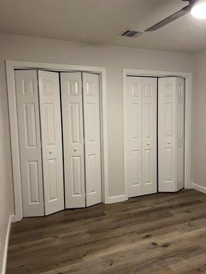 New closet doors and flooring