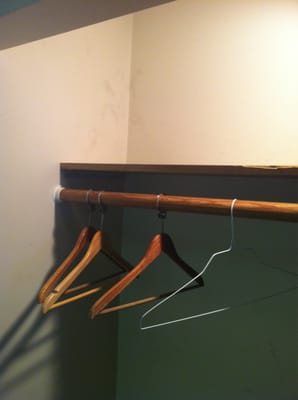 Shirt hanger nook.  Stains on wall are not a camera trick.