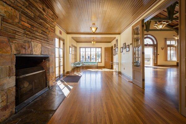 Sunroom and Fireplace