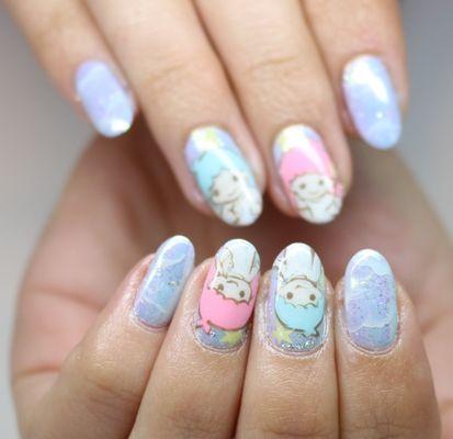 kawaii gel nail design