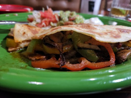 Look at this quesadilla totally stuffed with veggies!