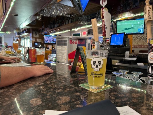 Busy at the bar, a beer for all pallets