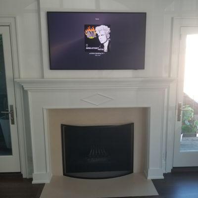 tv above fireplace