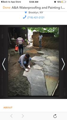 Natural stones in a backyard.