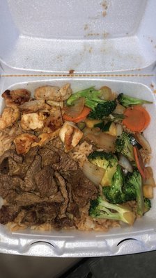 Steak and chicken hibachi