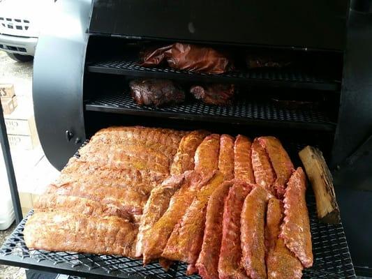 Loaded down with baby back ribs