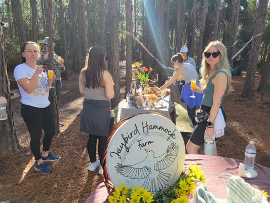 Bridal party charcuterie in the pine forest hammocks