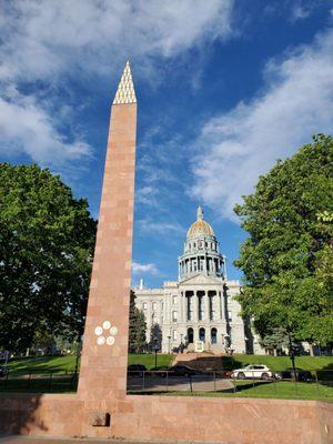 Monument with the State Capitol in the background