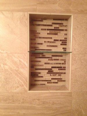 Tiled shower niche