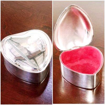 Gorham manufacturing company heart shaped sterling ring box