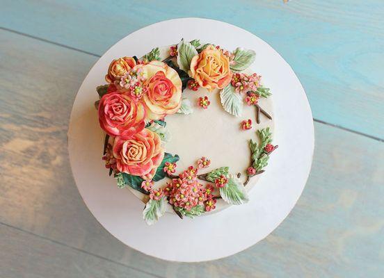 Buttercream Flower Cake!  From Blawesome Cakes.  Come by the Lake Zurich Farmers' Market to get yours.