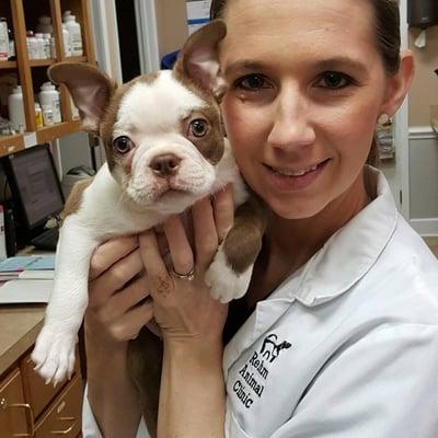 Dr. Elizabeth Nonnenmacher with one of our favorite babies, Ichabod!