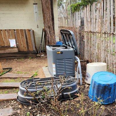 Whole home back up Generator kohls. About 40ft away from the house.