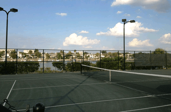 Nice view of the water from the courts !