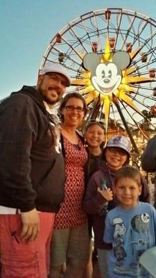 We love California! Here is a recent pic of me and my family at Disneyland