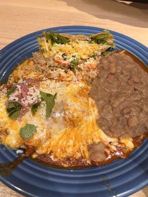 Chicken enchilada plate