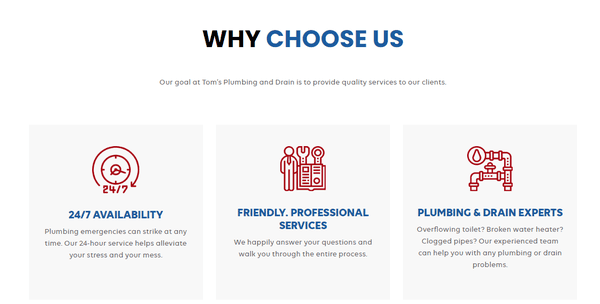 Tom's Plumbing and Drain Service - Why Choose Us