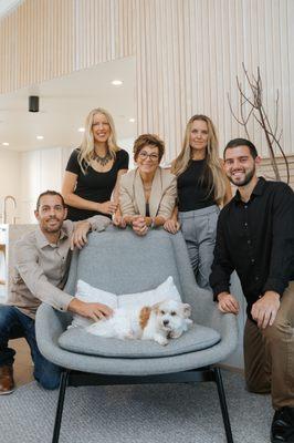 The Cozza Team with Charlie, our Team Mascot and leader if soft cuddles.