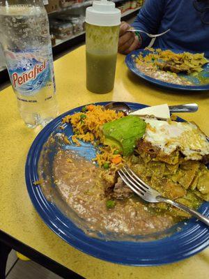 Chilaquiles in Green Sauce half eaten.