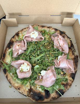 Mortadella and Pistachio Pizza