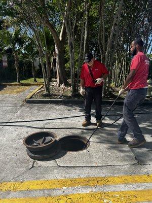 Sewer line cleaning