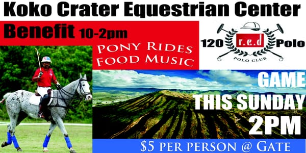 Support the stables this Sunday polo game and benefit!!