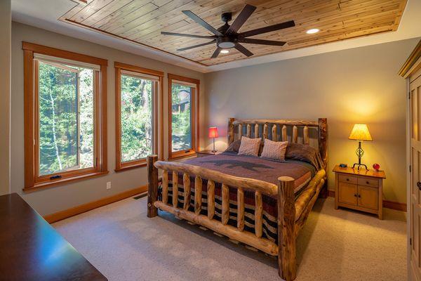 Primary bedroom of listing sold in Kingswood Estates on Canterbury Drive in Kings Beach, CA.