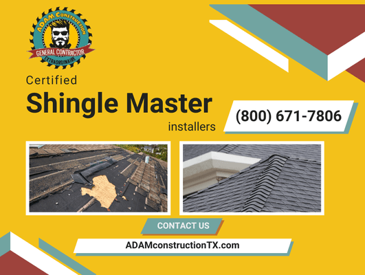 We are one of Texas' top providers of CertainTeed high-quality roof systems and are certified Shingle Master installers.