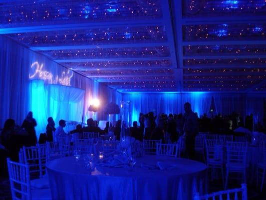 Uplighting in a royal blue