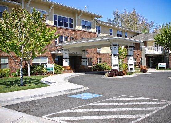 The east entrance to our Summitview Healthcare Center is via our business office entry or our Hillcrest Assisted Living entry.